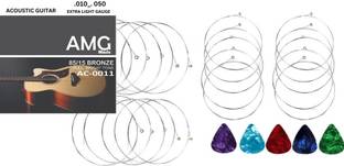 Mocking Bird Acoustic Guitar E-Strings E-1st Guitar Strings 0.10 Gauge with 5 picks Replacement Guitar String