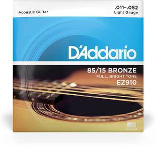 D'ADDARIO Acoustic Bronze Acoustic Guitar Strings_{.011-.052_Light Gauge}85/15 FULL BRIGHT TONE Guitar String
