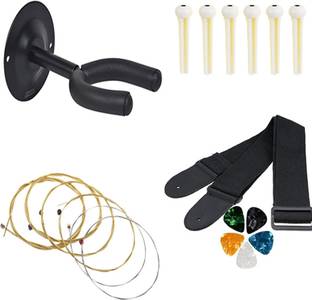 Mocking Bird Acoustic Guitar Bridge Pins With 5Picks And Adjustable Belt with Hanger& Set Of Acoustic Guitar String