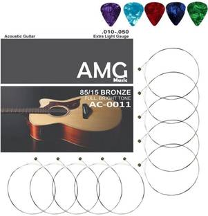 AMG Music Acoustic Guitar B 2nd String Set Of 10 Stainless Steal For Acoustic Guitar B Guitar String