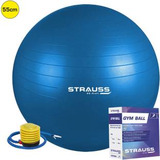Strauss Anti Burst Gym | Exercise | Yoga | Workout , 55 Cm (Blue) Gym Ball