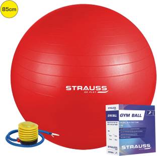 Strauss Anti Burst Exercise Ball | Yoga Ball | Workout Ball , 85 Cm (Red) Gym Ball