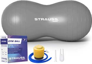 Strauss Anti Burst Gym Ball Peanut Shape | Exercise Ball For Kids, 95X45 Cm (Grey) Gym Ball
