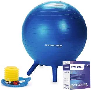 Strauss Anti Burst Gym Ball Stability Legs | Exercise Ball For Kids, 55 Cm (Blue) Gym Ball