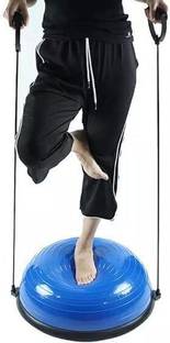 GJSHOP Balance Ball for Exercise, Resistance Bands Foot Pump, Inflatable Yoga Bosu Ball Gym Ball