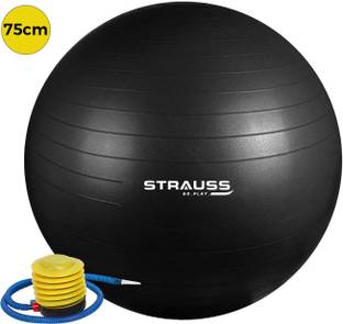 Strauss Anti Burst Gym Ball | Exercise Ball | Yoga Ball | Workout Ball , 75 Cm (Black) Gym Ball