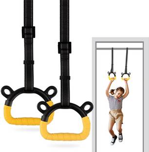 Qpets Kids Gymnastic Rings Safe 400Kg Loading Adjustable 200cm for Home Fitness Ab Exerciser