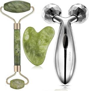 MORVIKA 3D Roller Face Body Massager. Facial Massager Jade Roller & Gua Sha Tool 100%