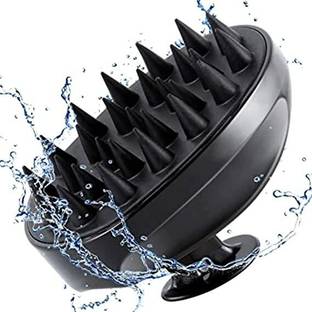 Cross Effect Hair Scalp Massager Shampoo Brush, [Wet & Dry] Head Scalp Massage Brush - Black