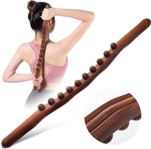 Kruvad 10 Bead Massage Stick Wooden Gua Sha Tool Therapy Body Muscle Belly Relief