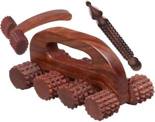 RK Handicraft Wooden Acupressure Back Pain Relief Massager Multi-Purpose Body Massager Roller