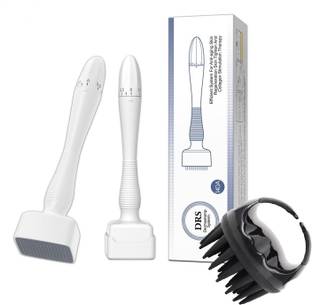 HurryShoppy derma stamp roller pen with scalp massager for hair face body hair growth