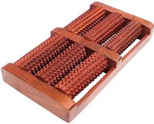 RK Handecraft Wooden Foot/Feet Massager 6 Roller Stress Acupressure