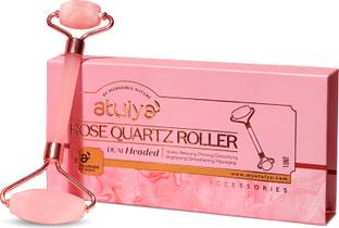 Atulya Rose Quartz Roller, Dual Headed | Fight Early Signs of Aging