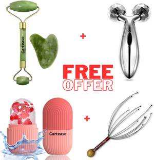 CartEase Corner Ice Roller For Face, Facial Jade Roller 3D Body Massager With Head massager