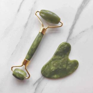 HERBNATURO Face Stone Roller Massager with Gua Sha Stone Set Facial Roller