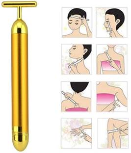 FlyTouch 24K Gold Energy Facial Vibrating Bar Face Massage T Shape Women Beauty Bar