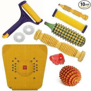 ACUPRESSURE LIFE STYLE Bio-Magnetic Foot Mat + Foot Roll (Big) for Stress & Pain Relief + Yoko Polyplastics Sole Height Increase Reflexology Device Massage