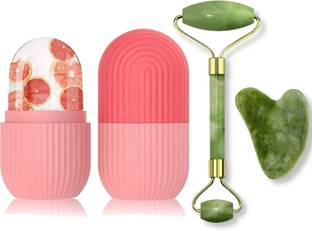 Saleslift Ice Roller and Face Stone Roller Massager with Gua Sha Stone Set Facial Roller