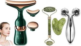 FLYDER 3in1 face massager, jade roller, 3D massgar
