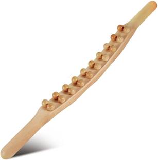 Kruvad Wooden Stick Massager Therapy Double Row Neck and Back Relax Body Massager