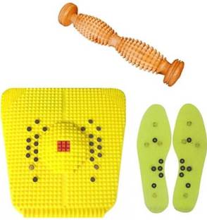 ACUPRESSURE LIFE STYLE Bio-Magnetic Foot Mat + Foot Roll (Big) for Stress & Pain Relief + Yoko Polyplastics Sole Height Increase Reflexology Device Massage