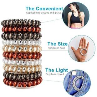THE MAXIM 06 Pcs Multicolor Elastic Hair Bands Spiral Shape Ponytail Hair Ties Rubber Band