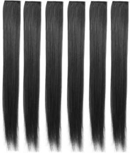 sparkal Black Colour Hair Extensions pack of 6 Braid Extension