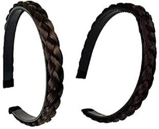 SIA VENDORS (Set of 2, Brown Choti Hairband) Girls Women Cute Braid Choti Hairband Black, Hair Band
