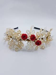 AMAN COLLECTION Partywear Flower Tiara for Girls and Womens Hair Accessory Set