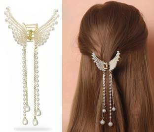 AmazingKarts Latest Stylish Pearl Butterfly Hair Clutcher For Women And Girls (Pack of 1) Hair Claw