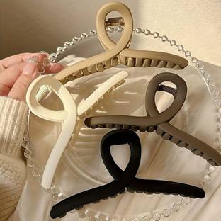 Freebies Sturdy Matte Hair Clip Claw, Big Hair Claw Cluthere for women Set of 4 Hair Clip