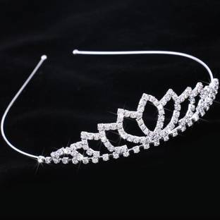 Orama Silver Crystal Tiara Crown Headbad Princess Rhinestone Crown Hair Accessory 622 Hair Accessory Set
