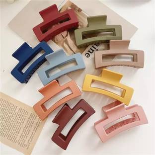 LS ENTERPRISES Women Latest Matte Finish Hair Claw Clips Pack of 9 (Multicolour) Hair Clip
