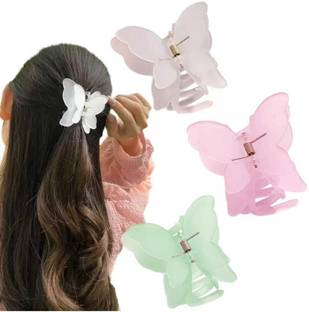 shubhi collection butterfly style Medium matte hair claw, hair clutcher, hair clip pack of 4 Hair Claw