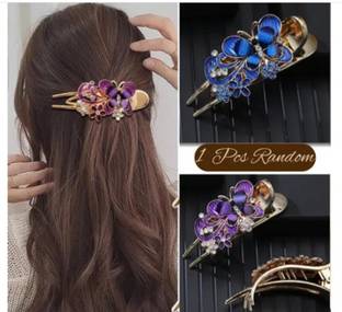 Flair fascinators 1 Pcs random Korean Rhinestone Hairpin Butterfly Duckbill Clip Hair Pin