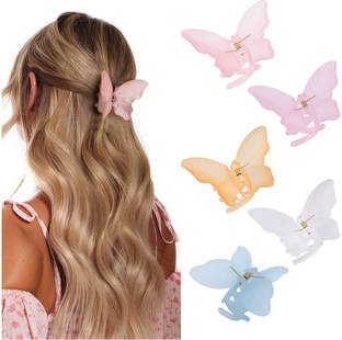 Kaima Latest Hair Butterfly Clutchers Hair Accessories Hair Clips (Pack of 6) Back Pin