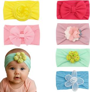 AmazingKarts Baby Girl Colorful Headbands Set 6Pcs Soft Elastic headbands with Bows & Flowers Head Band