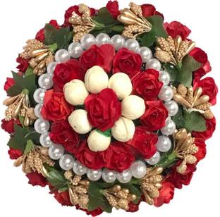 AROOMAN Artificial Flower Juda Hair Gajra for Girls Hair Styling (Pack of-01, ) Bun