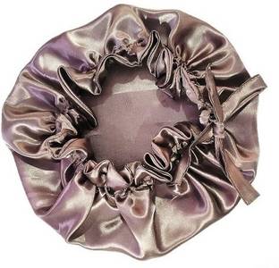 JEEBU Satin Silky Sleep Cap with Adjustable tie band Soft Night Hair Sleeping Bonnet. Hair Accessory Set