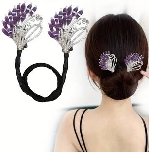 HONEY ACCESSORIES 1PCS PURPLE Bun Maker, Lazy Hair Curler Hair Accessories for Women Bun Clip Bun Clip