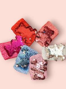VAGHBHATT Hair Bows Band for Girls Bling Sparkly Glitter Sequins Big Hair Bows Hair Band Hair Band
