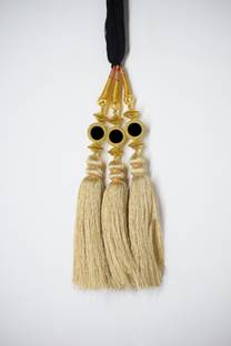Ethnic at ease Women Golden Mirror Zari Handmade Elegant Punjabi Choti Paranda Braid Extension