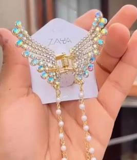 Rubela Women Pearl Butterfly Clutcher Pack of 1 Piece Hair Claw