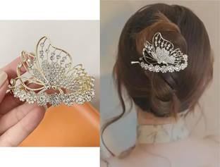 OLLIVOO Sparkly Butterfly Metal Hair Jaw Clip Luxury style Any Wear For Girls & Women Banana Clip