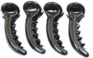 Kalaneet Black Color Banana Hair Clip for Women and Girls 4pcs Banana Clip
