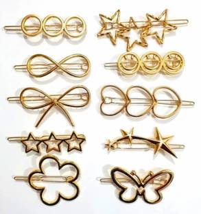 LS ENTERPRISES 10 Pcs Korean Style Hair Lock Pin Hair Clip Fancy Jewellery Lock Pin For Women Hair Pin