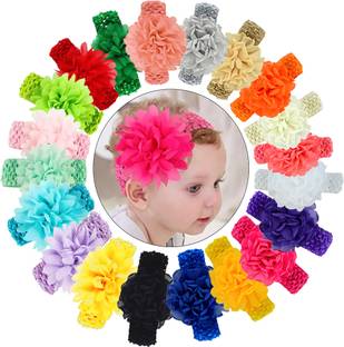 HOMEMATES 20 PCS Stylish Fancy Hairband Multicolor Baby Girls Kids Elastic Hairband Head Band