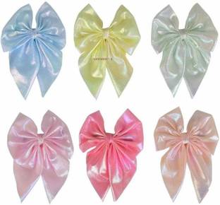 MANODHRUVA 6pcs Shiny Bow Alligator Hair Clip for Girls and Women Hair Clip