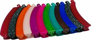 ZESCA STYLO 10pcs Multicolor Banana Clip for holding any kind of hair for Girls and Women Banana Clip